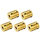 QUARKZMAN 5 Stück Flexible Kupplungen 6.35mm bis 8mm Aluminium Wellenkupplung L25xD20mm Klauenkupplung Gelenkverbinder für DIY Encoder Motoren 3D Drucker Schrittmotor Golden