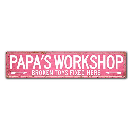 Panneau mural en bois Papa's Workshop cadeau fête des pères rustique - 2