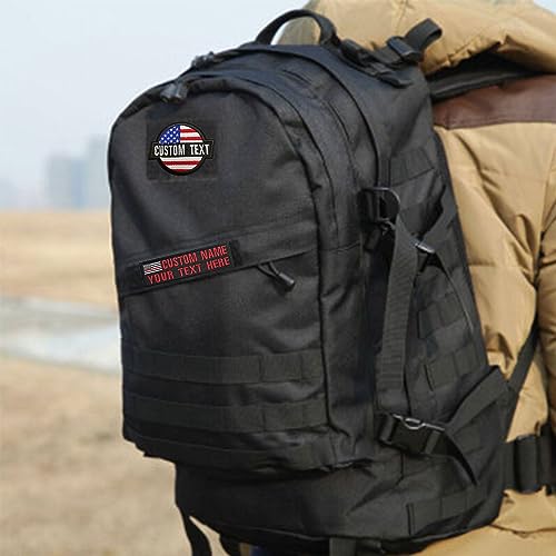 Customizable Name Patches, 2PCS Personalized Tactical Morale Embroidered Name Tags with American Flag Patch, Iron-on/Hook Fastener Name Patches for Uniform Vest Bags Dog Harness Jacket Clothing - Thumbnail 6