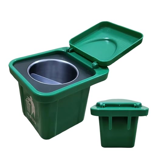 Yhsioaklo cubo de basura puede | 4.33x3.74 pulgadas de basura montado en la pared con cubierta creativa de almacenamiento creativo | Papelera del dormitorio del alféizar de la ventana baño cocina