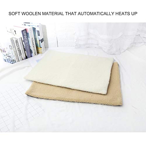 Zhongdawei Pet Heating Cushion Soft Self Heating Blanket for Cats Dogs Small Animals Dog Mat Cat Blanket Self Warming Thermal Blanket Washable 60 x 45 cm,yellow - Image 4