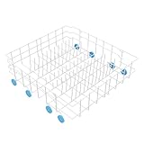UPGRADED 808602302 Dishwasher Lower Dishrack Compatible with Frigidaire, Kenmore Dishwasher Rack Assembly with 154174501 Blue Wheels Replace 154432602 154432601 154319706 dishwasher bottom baske