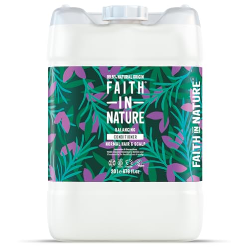 Faith In Nature Natural Lavender & Geranium Conditioner, Balancing for Normal Hair & Scalp, Vegan & Cruelty Free, No SLS, Silicones or Parabens, 20L Bulk Buy Refill Pack