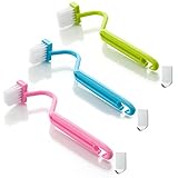 💎 Cepillo de Limpieza Multiusos: Perfecto para limpiar el borde del inodoro, la ranura del fregadero, el desagüe del suelo, el riel de la puerta corredera y algunas otras esquinas y huecos. Tres colores, fáciles de reconocer para diferentes propósitos.