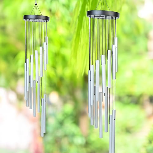 Image of ZAICUS Wind Chime, Windchime for Home, Balcony, Garden, Patio - Home Decor Items (Silver) SHome Outdoor & Indoor Use - Metal Hanging Bell Windchime