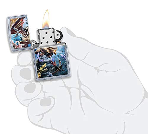Encendedor de bolsillo Zippo Dragones coloridos cromado miniatura 5