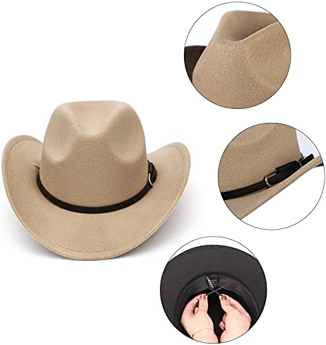 Western Style Kids Cowboy Hat Boys Girls Cowgirl Cap with Black Belt Decorations for Halloween Birthday Party4