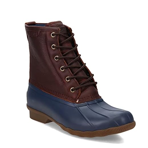 Sperry Men's Saltwater Duck Rain Boot, Brown/Navy, 10.5