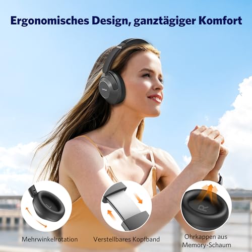 EarFun Wave Pro Over Ear Kopfhörer Kabellos Bluetooth mit Noise Cancelling – Ansicht 6