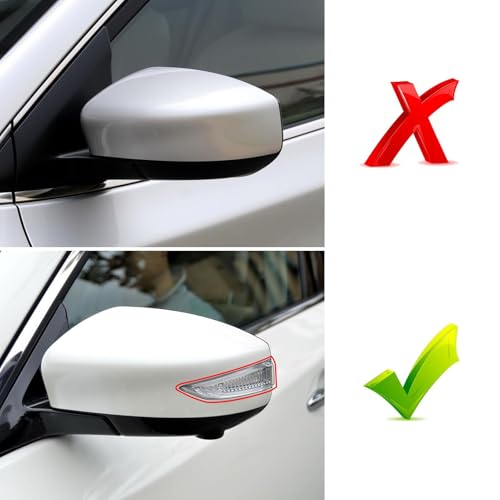 Moonlinks Compatible with Nissan Altima 2013-2018, Sentra 2013-2019 Left Side Mirror Cover Replacement, White Exterior Driver Side Door Rear View Side Mirror Cap Cover WITH Signal Light - Thumbnail 3