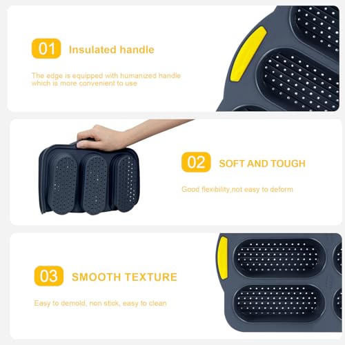 image for Obsoorth Silicone Baguette Bread Pan Non-stick & Heat-resistance Silic