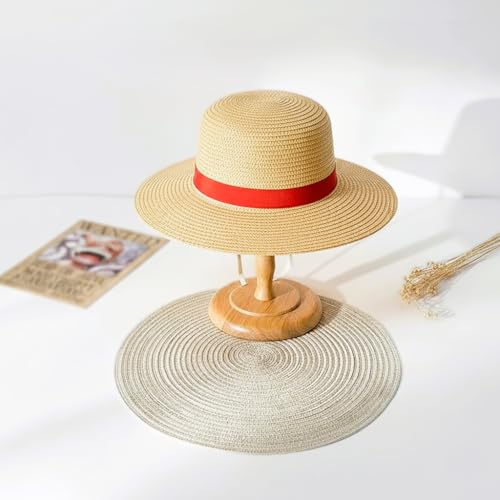 Image of One Piece Anime Monkey D Luffy's Cosplay Straw Hat (Free Size), Unisex Anime Accessory for Kids and Adults