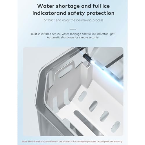 Máquina portátil para hacer hielo con tanque 1.3L miniatura 6