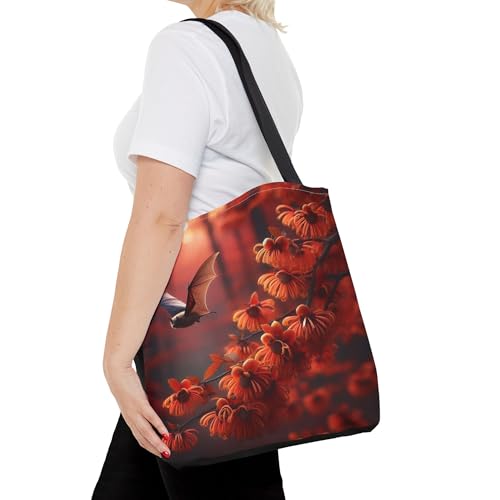 Bat Flying Past Witch Hazel Tote Bag - Premium Bag with Reinforced Stitching4