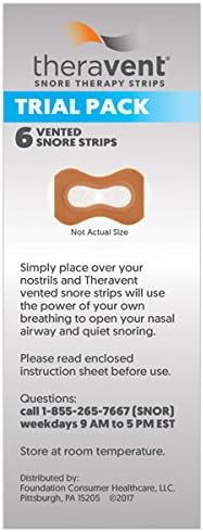 Theravent Snore Therapy Strips, Trial Pack (2 Starter, 2 Regular, 2 Max), Bed Partner Approved, 6 Count