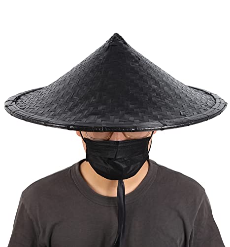 xihexi Japan Black Bamboo Hat Handmade Hat Samurai Cosplay Cap