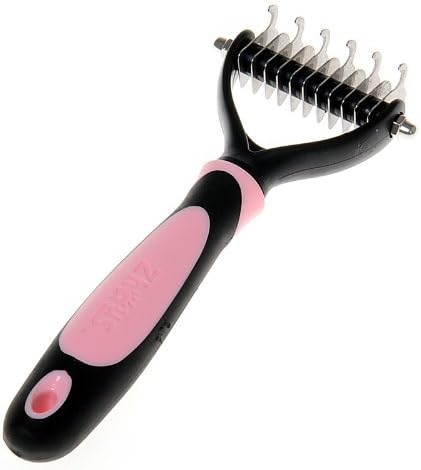 Phenas Professional Pet Dog Cat Grooming Undercoat Rake Comb, Dematting Tool, Hair Brush Beauty Massage Tools ,11 Teeth （Random Color）