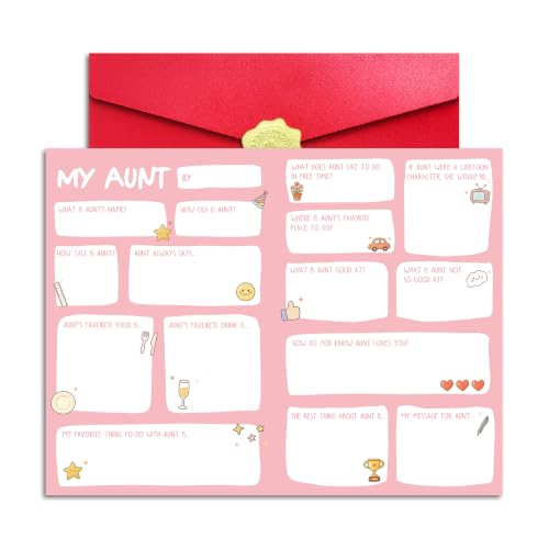 Pstyteos Funny All About My Aunt Birthday Card, Thank You Card for Aunt