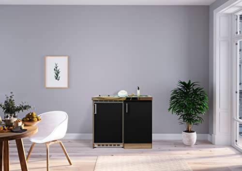 respekta Küche Miniküche Singleküche Pantry Eiche Schwarz Levin 100 cm 4 respekta Küche Miniküche Singleküche Pantry Eiche Schwarz Levin 100 cm