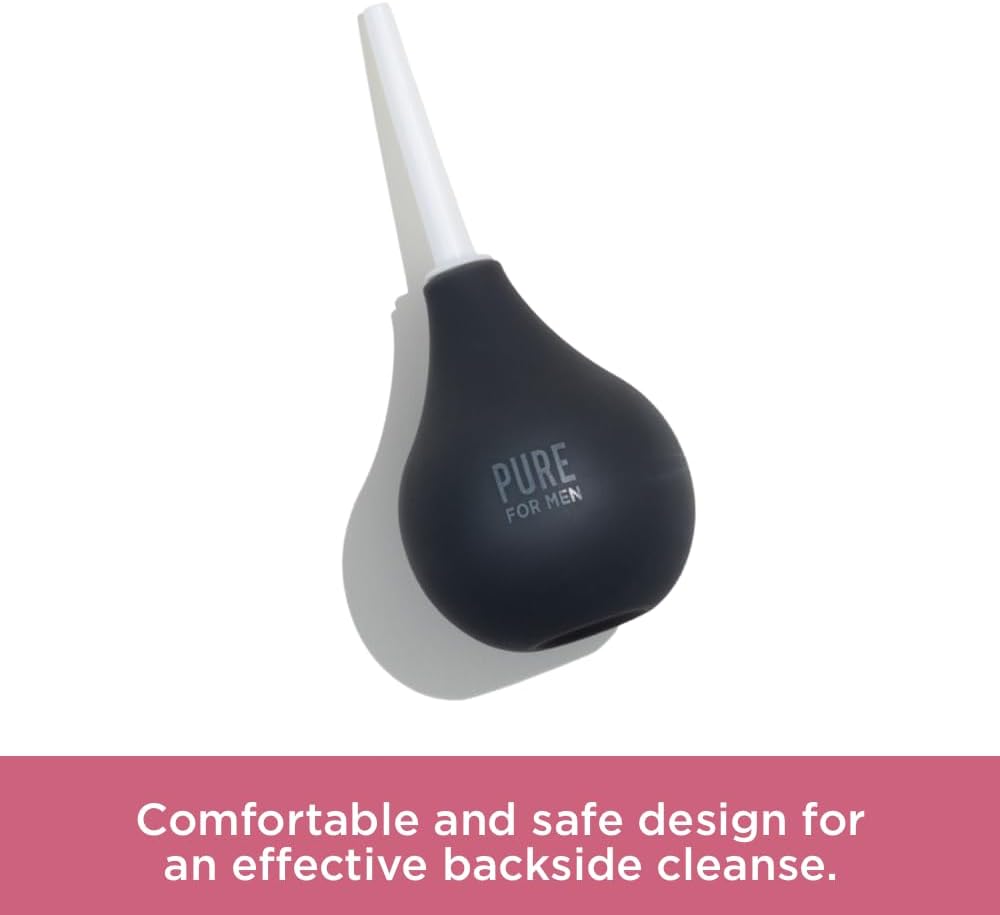 Pure for Men Bum Bulb | Anal Douche Kit with Detachable Tip | Reusable Enema, Easy to Use and Durable | Capacity 3 oz (89 mL)