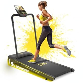 IDS G12 Tapis Roulant Elettrico Pieghevole, Brand ITALIANO, Tappeto Corsa Extra Large (42 cm), 12 km/h, Inclinazione, Salvaspazio, Display, Supporto Tablet, Garanzia e Assistenza ITALIA