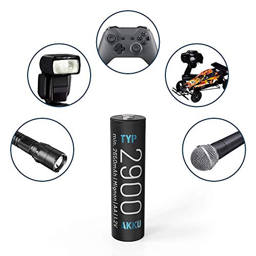 ABSINA Akku AA wiederaufladbar 2900 NiMH mit 1,2V & min. 2650mAh – Ansicht 6