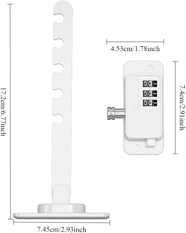 Adjustable Proof Window Security Lock, 1 Pack White 5-Position Code Window Restrictor for Home Apartment Sliding Safety, No Drill Latch Lock for Pet Protection