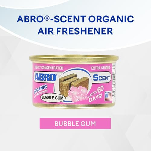 Image of ABRO Car Air Fresheners: Canned, Spill Proof Airfreshener for Home, Office, or Car Accessories Interior, Lasts Up to 60 Days - 3 Pack Bubble Gum Scent