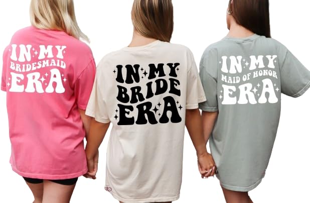 In My Bride Era, In My Maid of Honor, Bridesmaid, Matron of Honor Era Bachelorette Party Shirts, Bridesmaid Gifts, Comfort Colors Pocket T-Shirts, Bride's Team, Bridal Shower T-shirts