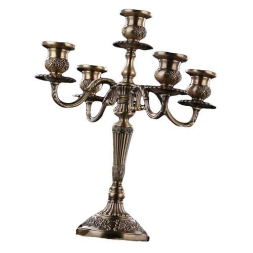 Centre de table mariage bougies métal, décoration table romantique 36,5 cm