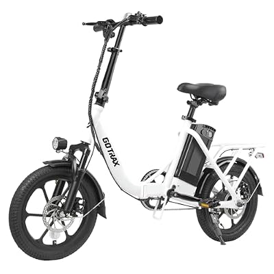 Gotrax NEPHELE 16" Folding Electric Bike, Max Range 28Miles(Pedal-assist) &15.5Mph Power by 350W Motor, Front Suspension&Adjustable Seat and Handlebar, Commuter Electric Bicycle for Adults/Teens White