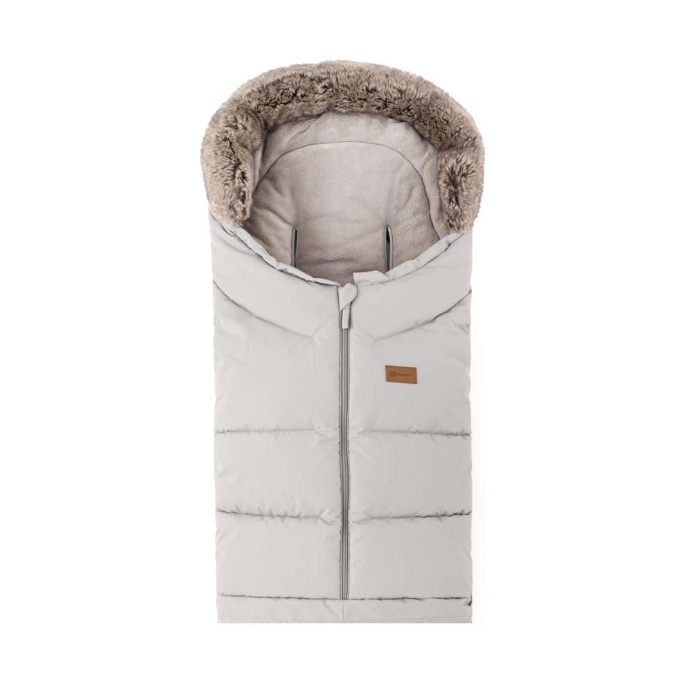 Petite&Mars Sacco nanna per passeggino Fusak 4 v1 Arctic * Sacco nanna invernale per passeggino, passeggino e seggiolino auto * Warrm * Impermeabile * Antivento, Champagne Shower, 87/110x48cm