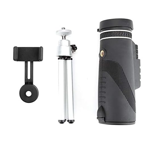 oueaen 40 x 60 monokulärt teleskop, BAK4 prisma vattentät dimmsäker monokulär med smarttelefonadapter stativ för fågelskådning jakt camping vilda djur observera