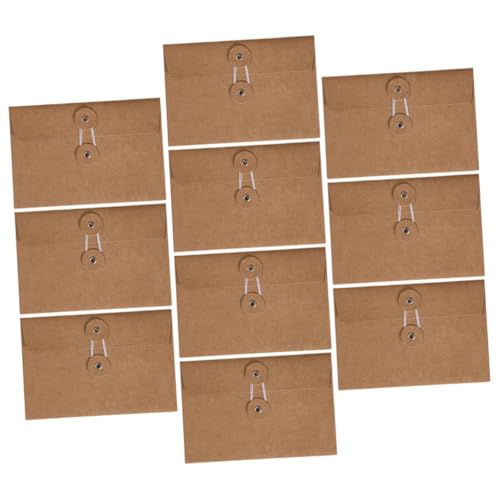 LOORGVEL 10個 クラフト紙製ビンテージ風封筒 手書きレターや招待状収納用 耐久性あり おしゃれで実用的なステーショナリー封筒