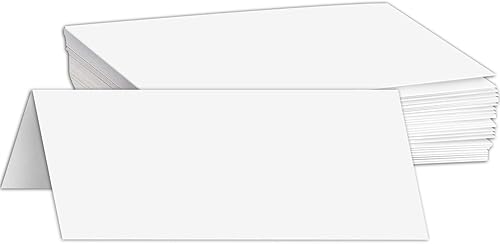 Tarjetas de tienda de campaña plegables verticales, papel blanco pesado de 4.25 x 11 pulgadas, para cumpleaños, bodas, vacaciones, invitaciones de