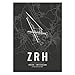 Produktbild Vacentures Flughafen Poster - ZRH - Zürich Wanddekoration Airport Poster Zürich (21x30 CM)