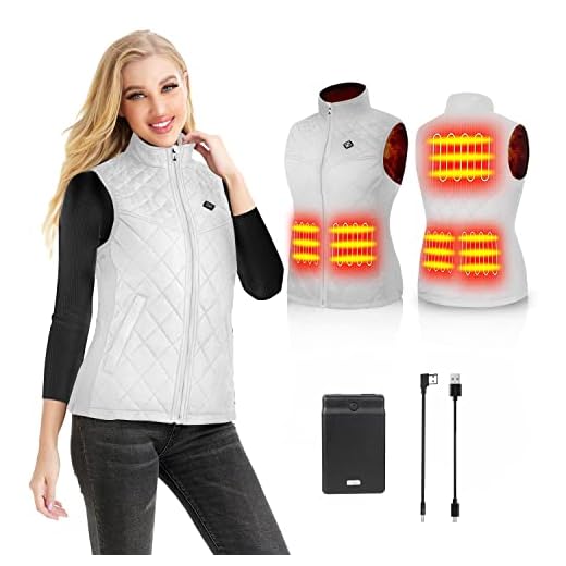 Kintiwe Gilet Riscaldato Donna con Batteria, Temperatura Regolabile Lavabile Gilet Riscaldante Giacca Riscaldabile Invernale per Caccia Moto Escursionismo e Campeggio