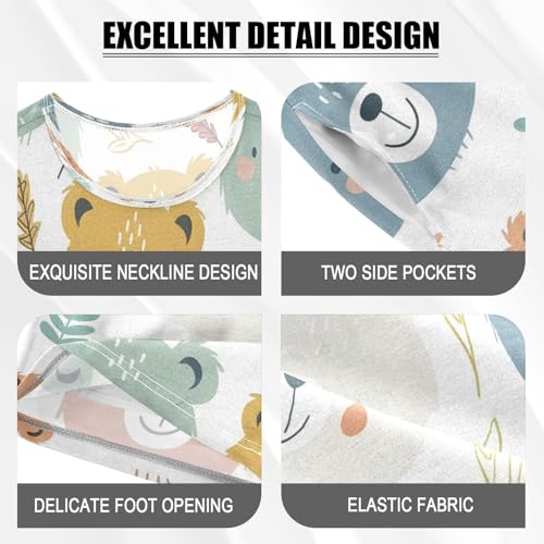 senya Short Sleeve Pajamas Sets Summer Cotton Sleepwear Cute Blue Yellow Bear4