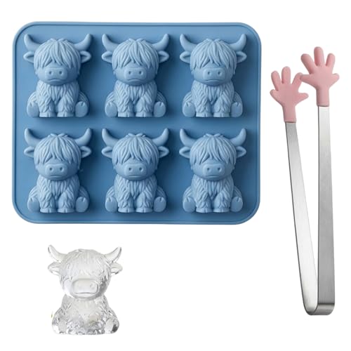 Molde de silicona para cubos de hielo vaca de las Highlands miniatura 1