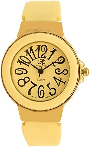 White Stainless Steel Large Legible Number Clasp Clamp Bangle No Buckle Women Watch