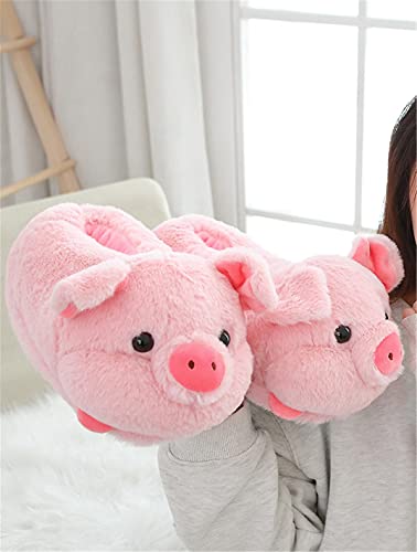 Cute Pig Cartoon Animal Home Furry Slippers - Women's Warm Winter Slippers4
