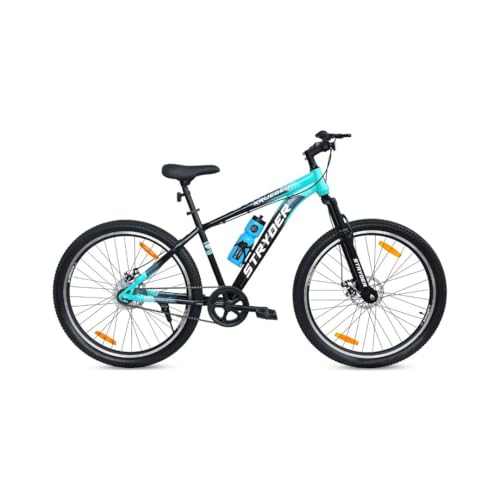 Image of Stryder 27.5T Krueger Mountain Cycle for Men & Women with Front Suspension and Dual Disc Brake | Single Speed Cycle - Ideal for 12+ Years (Frame: 18 Inches) (Black::Teal Green)
