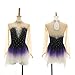ZYDANC Girls Ice Figure Skating Dress Skating Purple Black Gradiant Training Dance Costume Gymnastic Leotard,Purple,XXXL