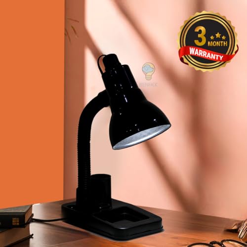 Image of Adjustable LED Study Table Lamp | Metal Desk Light for Reading, Writing, Learning, Work from Home & Office | Flexible Neck Eye Care Lamp for Students (Black)