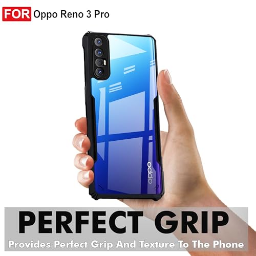 Image of Zapcase Back Case Cover for Oppo Reno 3 Pro | Compatible for Oppo Reno 3 Pro Back Case Cover | 360 Degree Back Cover | Clear Case with Camera Protection | (TPU + PC | Matte Black)