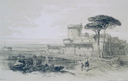 Toile Edward Lear château d'Ostie pour habiller un grand mur de salon