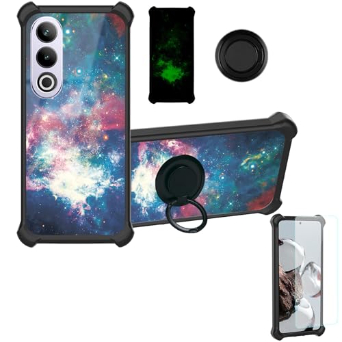 jioeuinly Case Compatible for Oneplus Ace 3v Phone Case Cover [with Tempered Glass Screen Protector][Hard PC + Soft Silicone][Ring Support] [Luminous Effect] YGH-YH