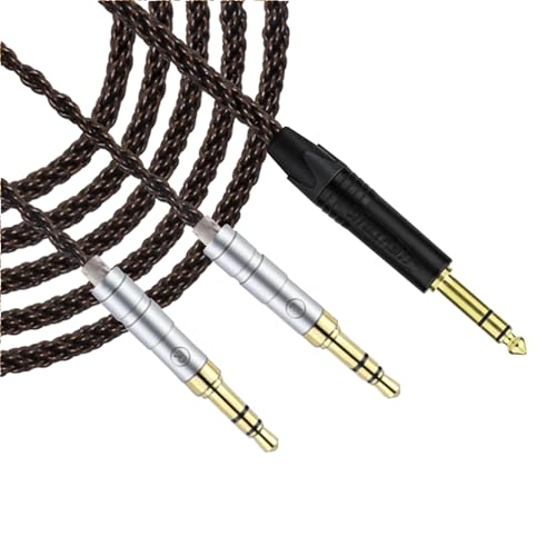 okcsc ZT8 ヘッドホンケーブル 両端3.5mm 交換ケーブル イヤホン・ヘッドホン用 8芯 純銅 Hifiman用 HE4XX・HE-350・HE1000に適合 6.35mm⇔3.5mmプラグ(3極)x2