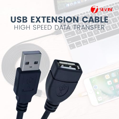 Image of 7SEVEN USB Cable 2.0 5 meter Extension Male-A to Female-A Suitable to Extend Mouse Printer Scanner Keyboard DVR NVR External HDD Device to Operate Conveniently