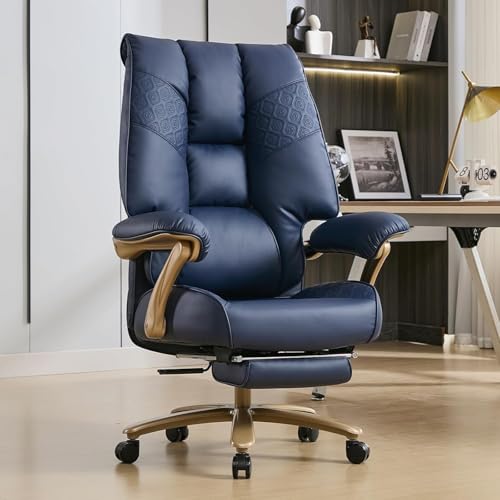 EXCEBET Big and Tall Office Chair with Footrest (Blue)
